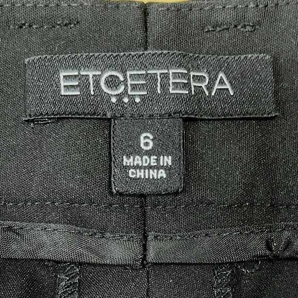 ETCETERA Stretch Flare Trousers Women's 6 Black Flat Front Business Casual Pants - Picture 4 of 6